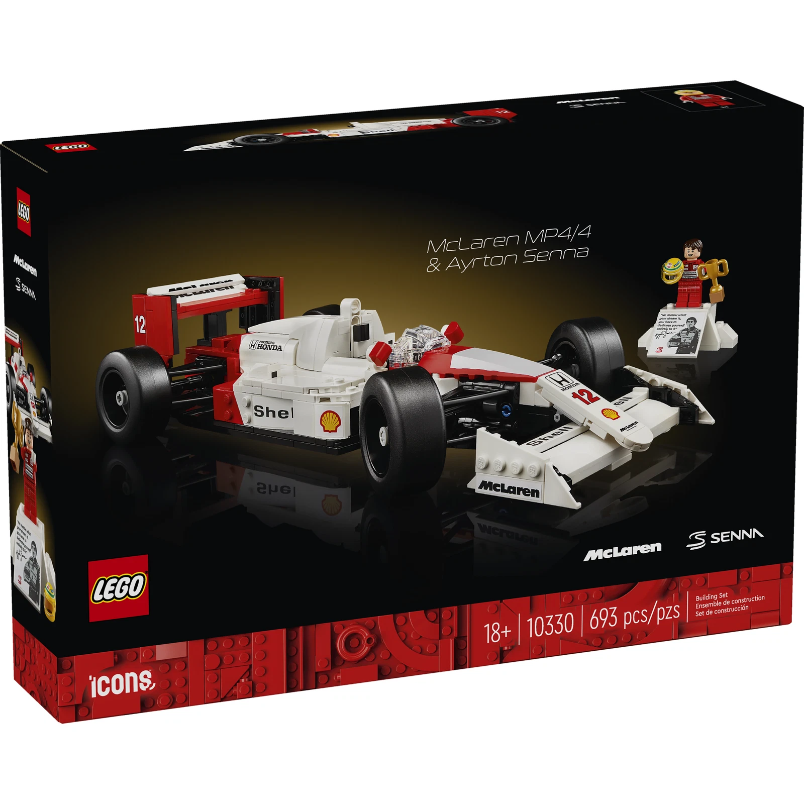 LEGO® Icons McLaren MP4/4 & Ayrton Senna 10330 (1/10) LEGO® Icons McLaren MP4/4 & Ayrton Senna 10330 (1/10)