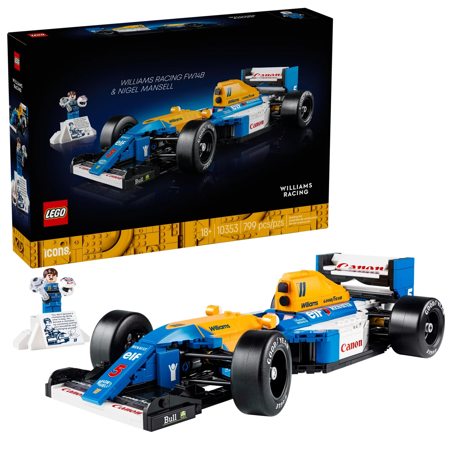 LEGO® Icons Williams Racing FW14B en Nigel Mansell 10353 (1/8) LEGO® Icons Williams Racing FW14B en Nigel Mansell 10353 (1/8)