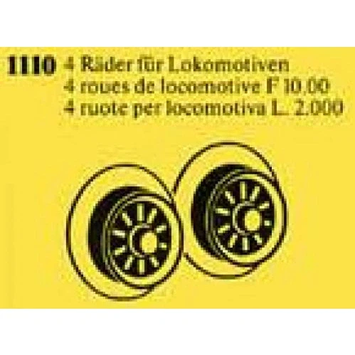 LEGO® Service Packs Four Locomotive Wheels 1110 (1/1) LEGO® Service Packs Four Locomotive Wheels 1110 (1/1)