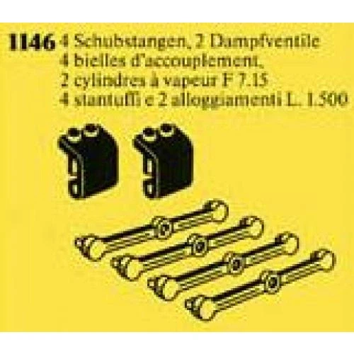 LEGO® Service Packs Pushrods, Cylinder Housings 1146 (1/1) LEGO® Service Packs Pushrods, Cylinder Housings 1146 (1/1)