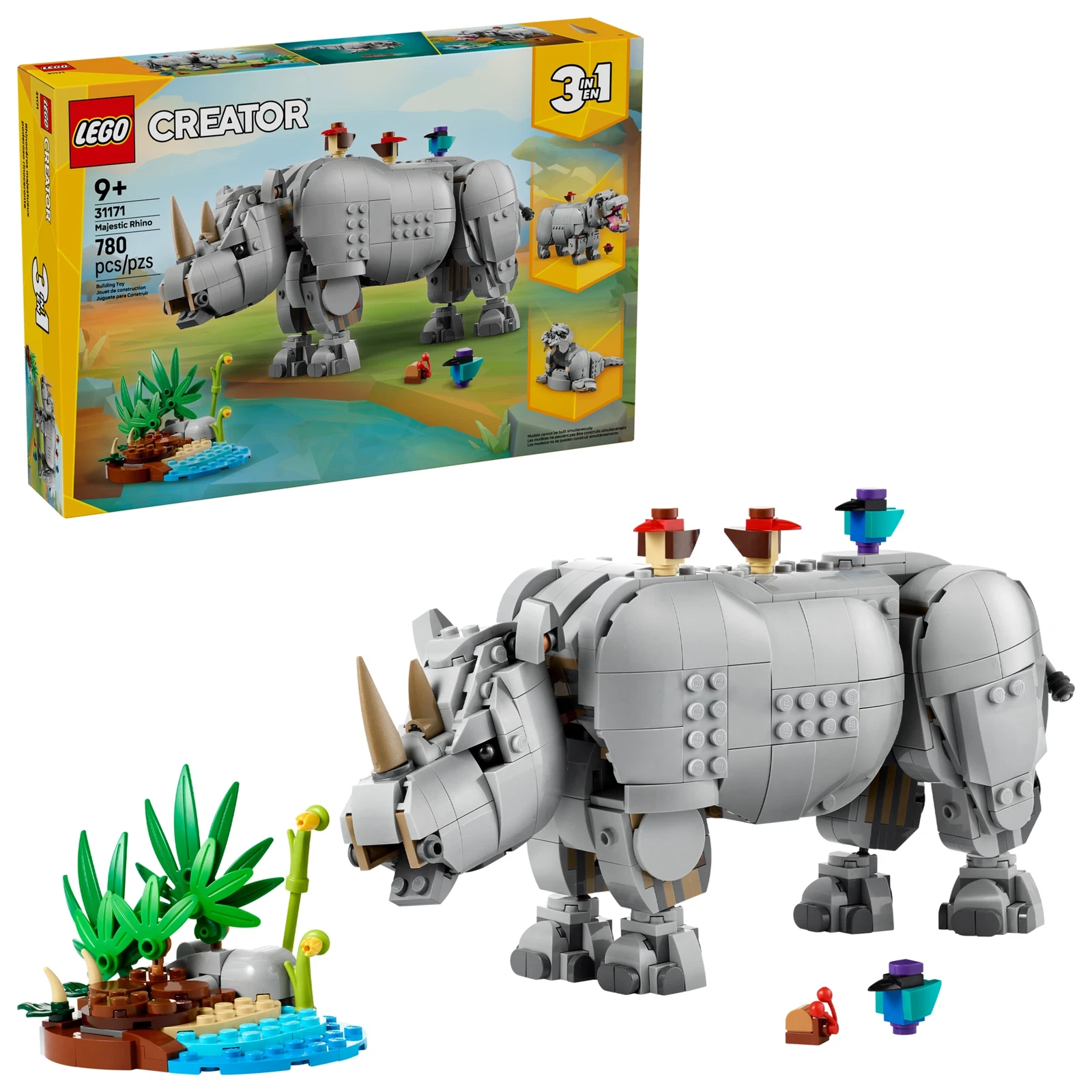 LEGO® Wild Animals: Majestic Rhino with Birds 31171 | 🇺🇸 Price