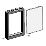 LEGO® Bulk Bricks 1x4x5 Black Window Frames with Clear Panes 3448 (1/1)