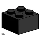 LEGO® Bulk Bricks 2x2 Black Bricks 3453 (1/1)