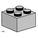 LEGO® Bulk Bricks 2x2 Light Grey Bricks 3454 (1/1)