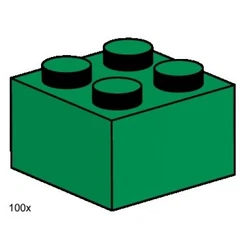 2x2 Dark Green Bricks 3456