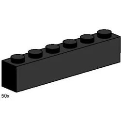 1x6 Black Bricks 3473