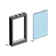 1x4x5 Black Window with Transparent Light Blue Pane 3508 thumbnail-0
