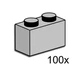 1x2 Light Grey Bricks 3725 thumbnail-0