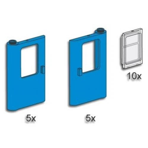 LEGO® Bulk Bricks Blue Train Doors with Panes 3736 (1/1) LEGO® Bulk Bricks Blue Train Doors with Panes 3736 (1/1)