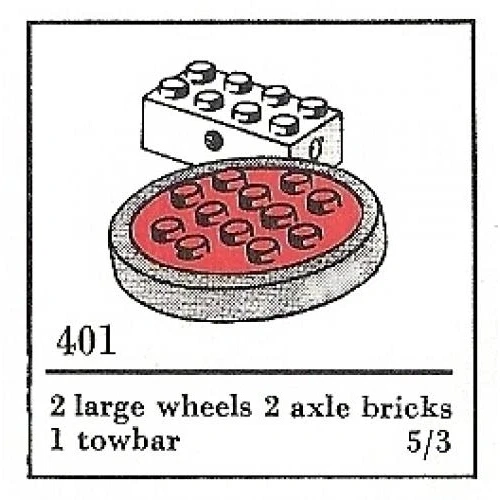 LEGO® System Large Wheels with Axles (The Building Toy) 401 (1/1) LEGO® System Large Wheels with Axles (The Building Toy) 401 (1/1)