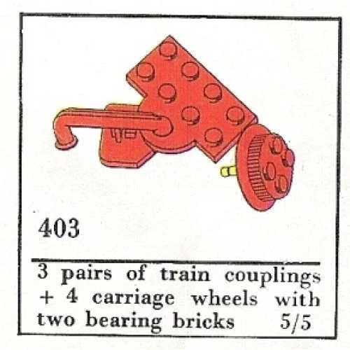 LEGO® System Train Couplers and Wheels (The Building Toy) 403 (1/1) LEGO® System Train Couplers and Wheels (The Building Toy) 403 (1/1)