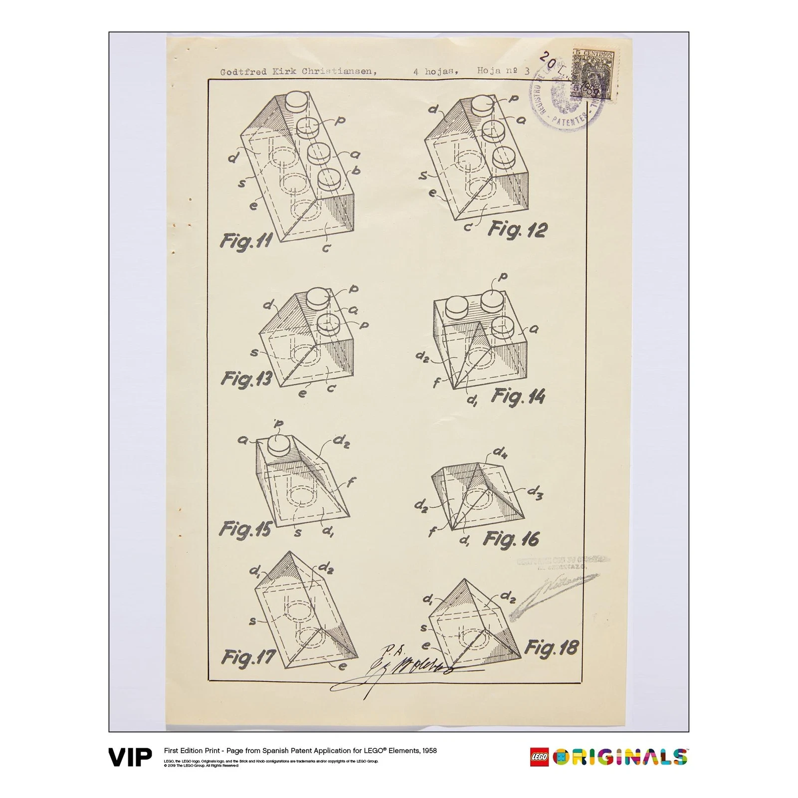 LEGO® Gear Spanish Patent LEGO Elements 1958 5006001 (1/1) LEGO® Gear Spanish Patent LEGO Elements 1958 5006001 (1/1)