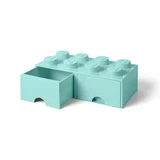 LEGO® Gear Opbergsteen met 8 noppen en 2 lades – zeeblauw 5006182 (2/6)
