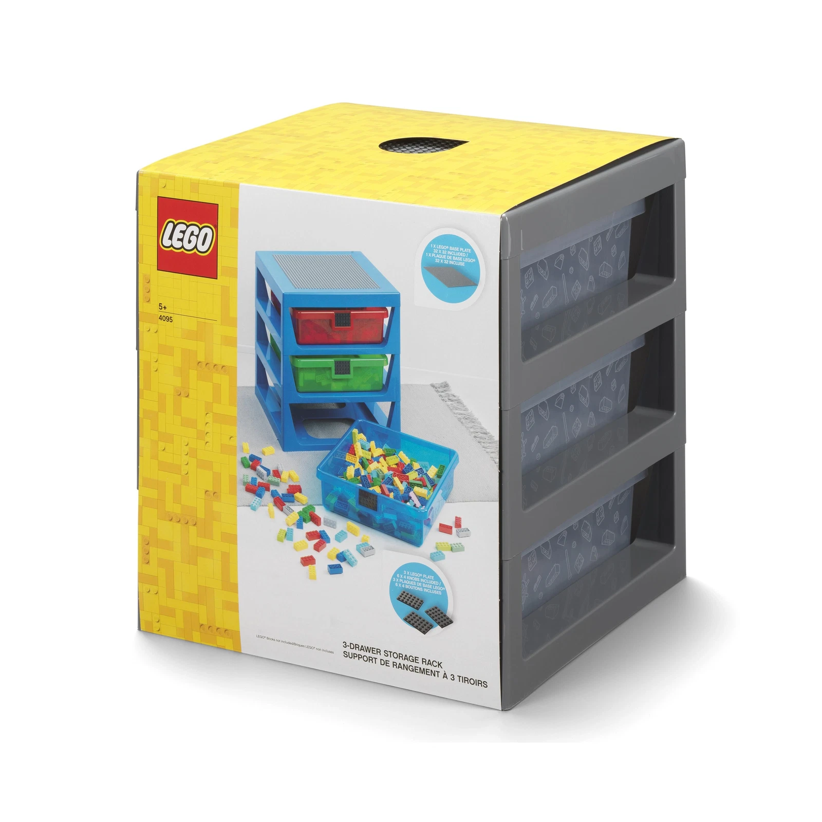 LEGO® Gear 3 Drawer Storage Rack Gray 5006608 (1/3) LEGO® Gear 3 Drawer Storage Rack Gray 5006608 (1/3)