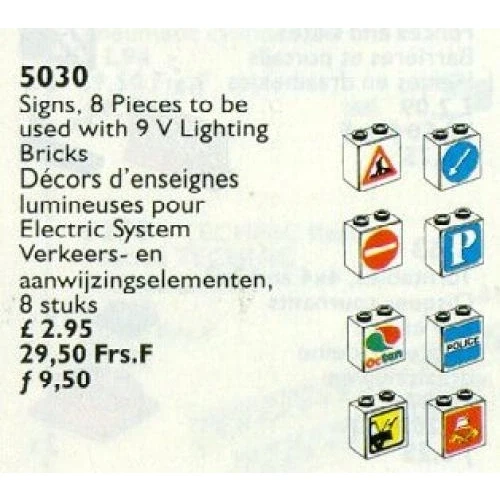 LEGO® Service Packs Signs for Use with Lighting Bricks 9V 5030 (1/1) LEGO® Service Packs Signs for Use with Lighting Bricks 9V 5030 (1/1)