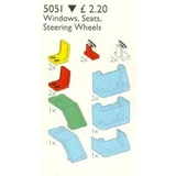 LEGO® Service Packs Windscreens, Seats and Steering Wheels 5051 (1/1) LEGO® Service Packs Windscreens, Seats and Steering Wheels 5051 (1/1)