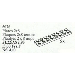 Plates 2 x 8 White 5076