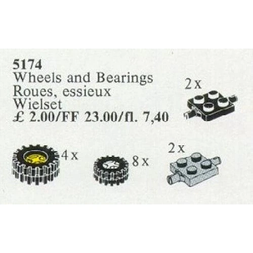 LEGO® Service Packs Wheels and Bearings (Grooved Tyres and Hubs) 5174 (1/1) LEGO® Service Packs Wheels and Bearings (Grooved Tyres and Hubs) 5174 (1/1)