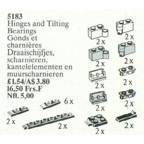 LEGO® Service Packs Hinges and Tilting Bearings 5183 (1/1) LEGO® Service Packs Hinges and Tilting Bearings 5183 (1/1)