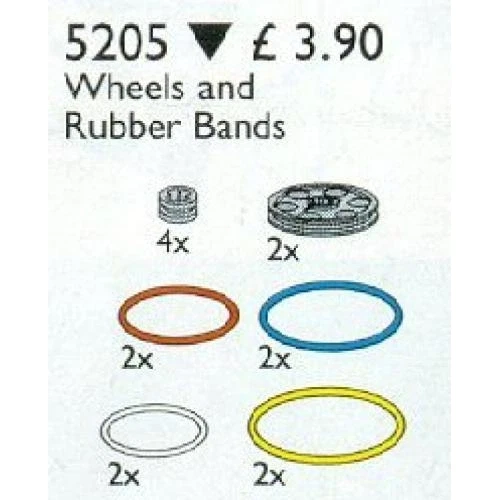 LEGO® Service Packs Wheels and Rubber Bands 5205 (1/1) LEGO® Service Packs Wheels and Rubber Bands 5205 (1/1)