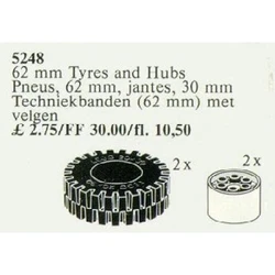 2 Tyres and Hubs 62 mm 5248