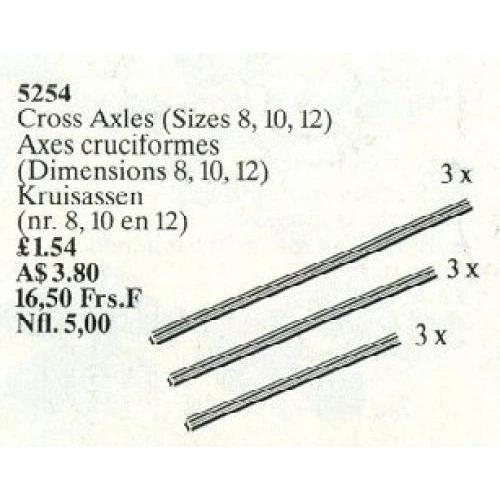 LEGO® Service Packs Cross Axles Sizes 8, 10 and 12 5254 (1/1) LEGO® Service Packs Cross Axles Sizes 8, 10 and 12 5254 (1/1)
