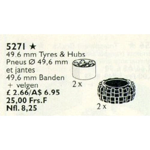 LEGO® Service Packs Tyres and Hubs 49.6 mm White 5271 (1/1) LEGO® Service Packs Tyres and Hubs 49.6 mm White 5271 (1/1)