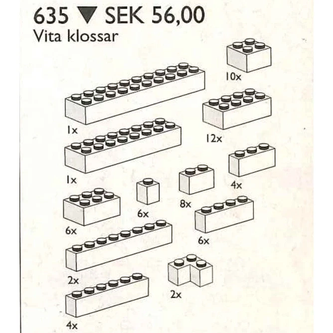 LEGO® Basic Extra Bricks in White 635 (1/1) LEGO® Basic Extra Bricks in White 635 (1/1)