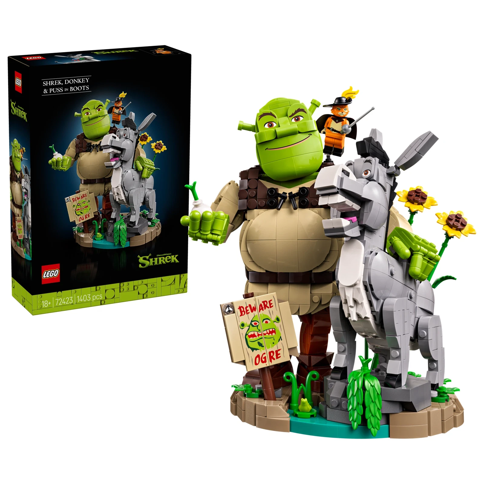 LEGO® Shrek Shrek, l'Âne et le Chat Potté 72423 (1/18) LEGO® Shrek Shrek, l'Âne et le Chat Potté 72423 (1/18)