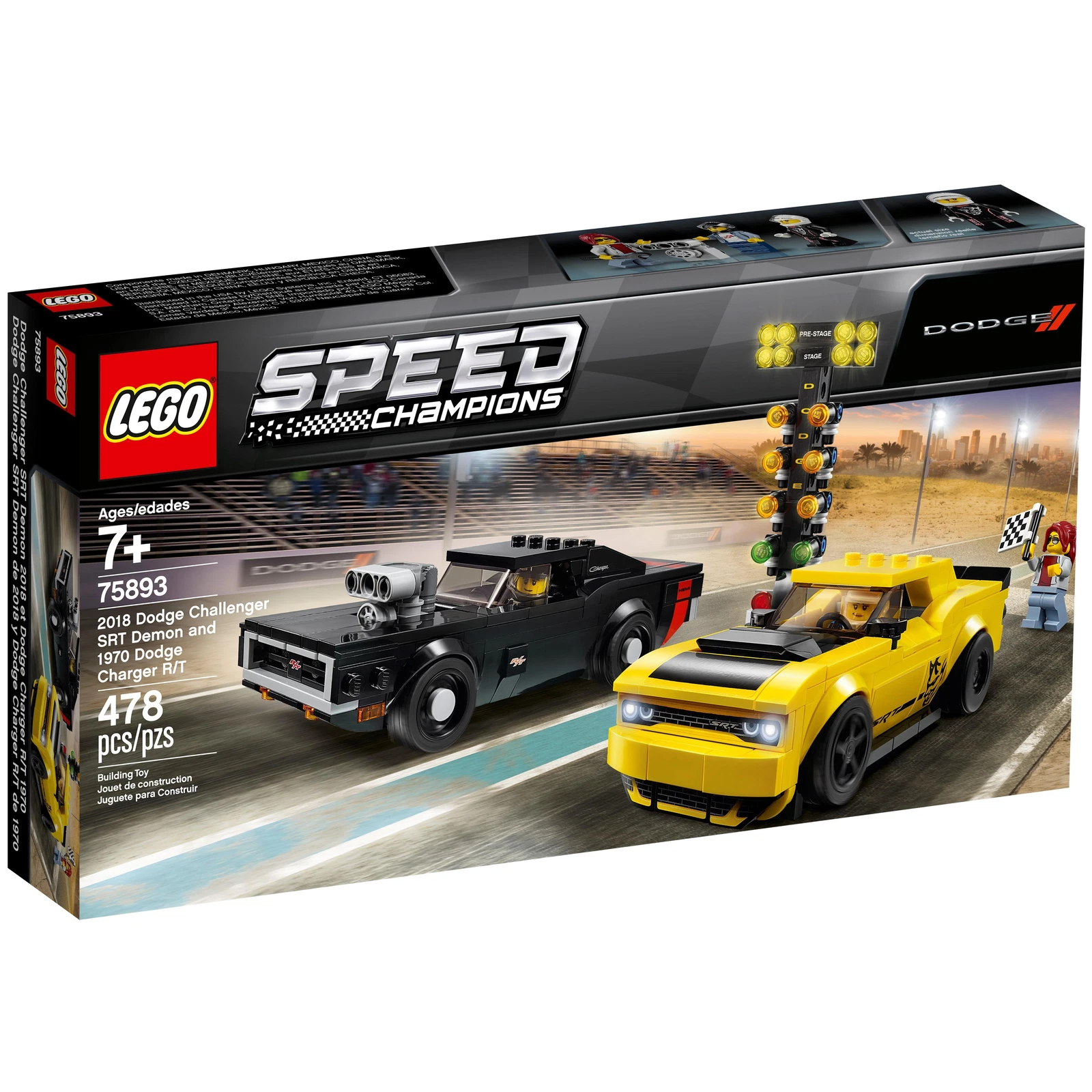 LEGO® Speed Champions 2018 Dodge Challenger SRT Demon und 1970 Dodge Charger R/T 75893 (1/14) LEGO® Speed Champions 2018 Dodge Challenger SRT Demon und 1970 Dodge Charger R/T 75893 (1/14)