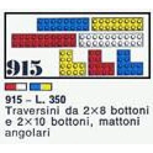 LEGO® System 6 bricks with 16 and 20 studs and 3 Angle Bricks 915 (1/1) LEGO® System 6 bricks with 16 and 20 studs and 3 Angle Bricks 915 (1/1)