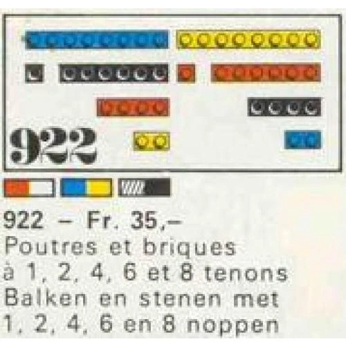 LEGO® System 28 bricks with 1, 2, 4, 6 and 8 studs 922 (1/1) LEGO® System 28 bricks with 1, 2, 4, 6 and 8 studs 922 (1/1)