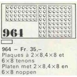 10 building plates 2 x 8, 4 x 8, 6 x 8 964