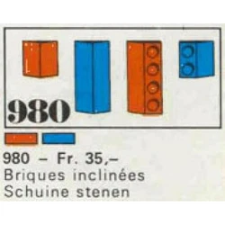 23 sloping bricks, including roof peak bricks, Blue 980