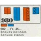 23 sloping bricks, including roof peak bricks, Blue 980 thumbnail-0